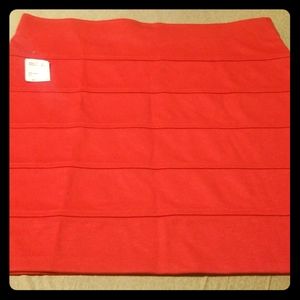 Red mini body con skirt